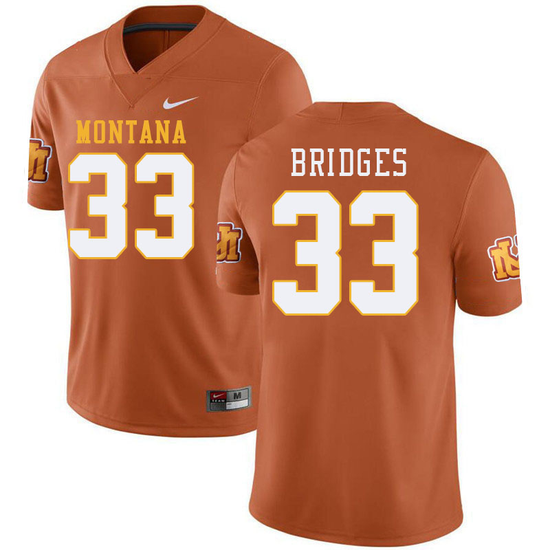 Montana Grizzlies #33 Lekeldrick Bridges College Football Jerseys Stitched Sale-Throwback